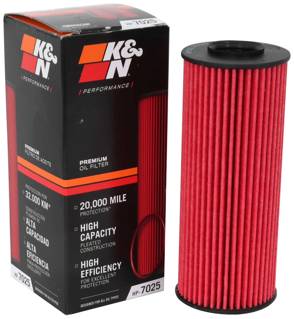 K&N HP-7025 Oil Filter for Select Chrysler 200, Chrysler 300, Chrysler Town & Country, Dodge Avenger, Dodge Challenger, Dodge Charger, Dodge Durango, Dodge Grand Caravan, Dodge Journey, Jeep Grand Cherokee, Jeep Wrangler, Ram 1500, Ram C/V, Volkswagen