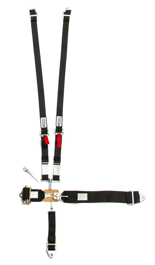 HOOKER HARNESS 51100 5-Pt Harness System Hans LL Ratchet Adj Black