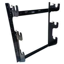 Load image into Gallery viewer, HEPFNER RACING PRODUCTS HRP6776-BLK Axle Rack Wall Mount 1 Rear and 2 Fronts Blk