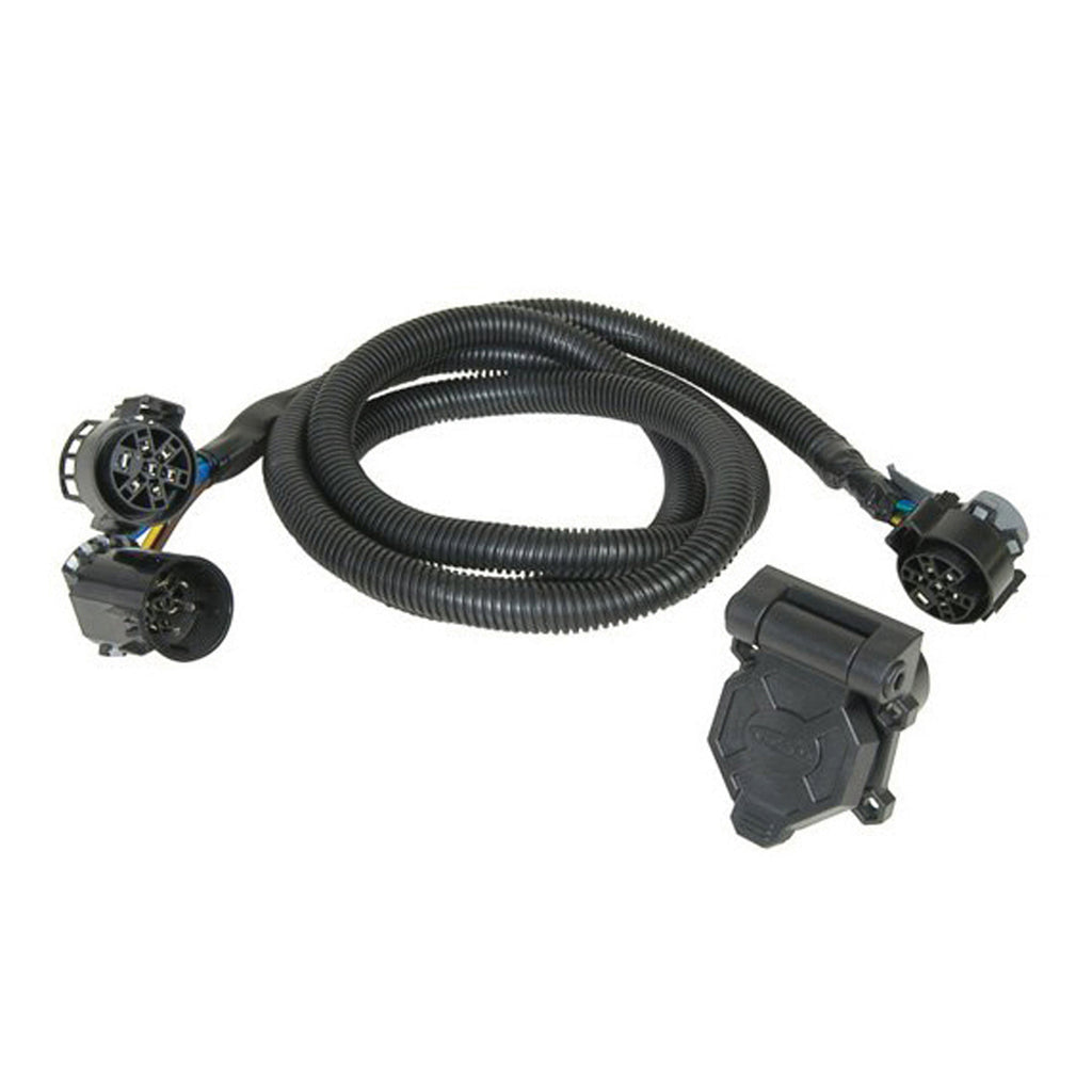 Husky Towing 30345 5th Wheel Wire Harness 7 Way Round Plug In 7 Blade 90 Degree Angle for Select Dodge Ram 2500, Dodge Ram