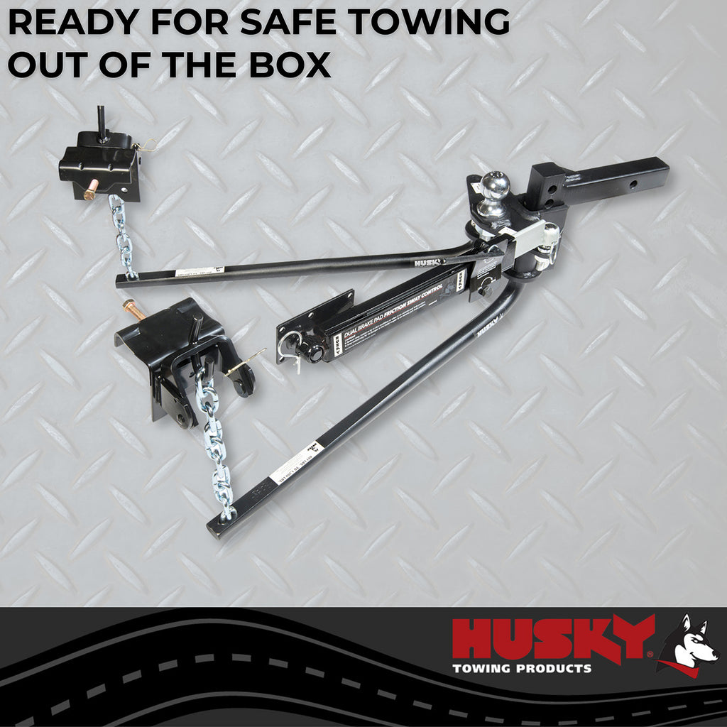 Husky Towing 30849 Rnd Bar 1200 LB Tong With 10" Shank With 2-5/16" Ball With Sway Control Package