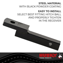 Load image into Gallery viewer, Husky Towing 31341 1-1/4" Recvr 3500 LB Cap 1-1/4" Drop 5/8" Rise 6-5/8" Shank Lgth W/O Ball Steel