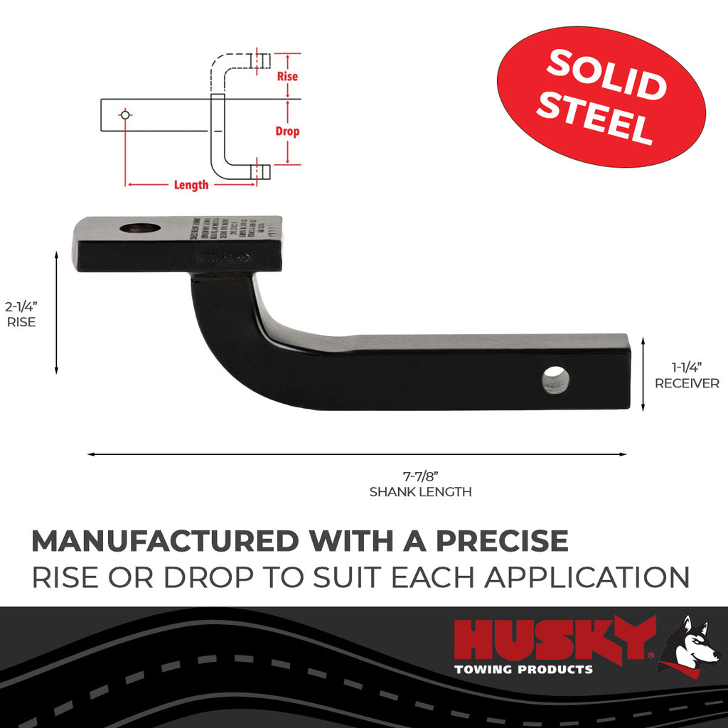 Husky Towing 31342 1-1/4" Recvr 3500 LB Cap 2-7/8" Drop/2-1/4" Rise 7-7/8" Shank Length