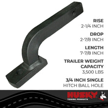 Load image into Gallery viewer, Husky Towing 31342 1-1/4" Recvr 3500 LB Cap 2-7/8" Drop/2-1/4" Rise 7-7/8" Shank Length