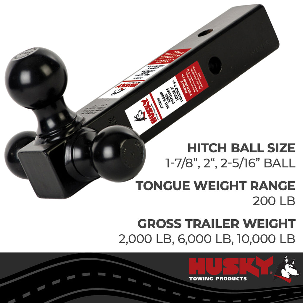 Husky Towing 31349 Fits 2" Recvr 1-7/8" Ball 2K LB GTW 0" Drop & 0" Rise Non Swivel Non Extend