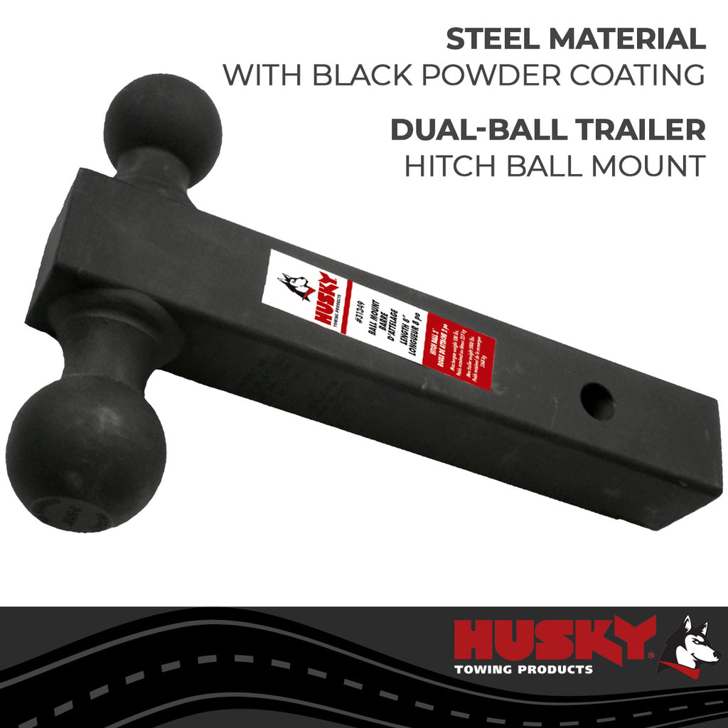 Husky Towing 31354 Fits 2" Recvr Welded 2" Ball & 2-5/16" Ball 5K Gross Wt 8" Solid Shank Steel Blk
