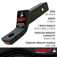 Load image into Gallery viewer, Husky Towing 31357 Fits 2" Rcvr 6K Gross Wt 2" Drop Non-Swivel Non-Extend 8" Shank Lgth