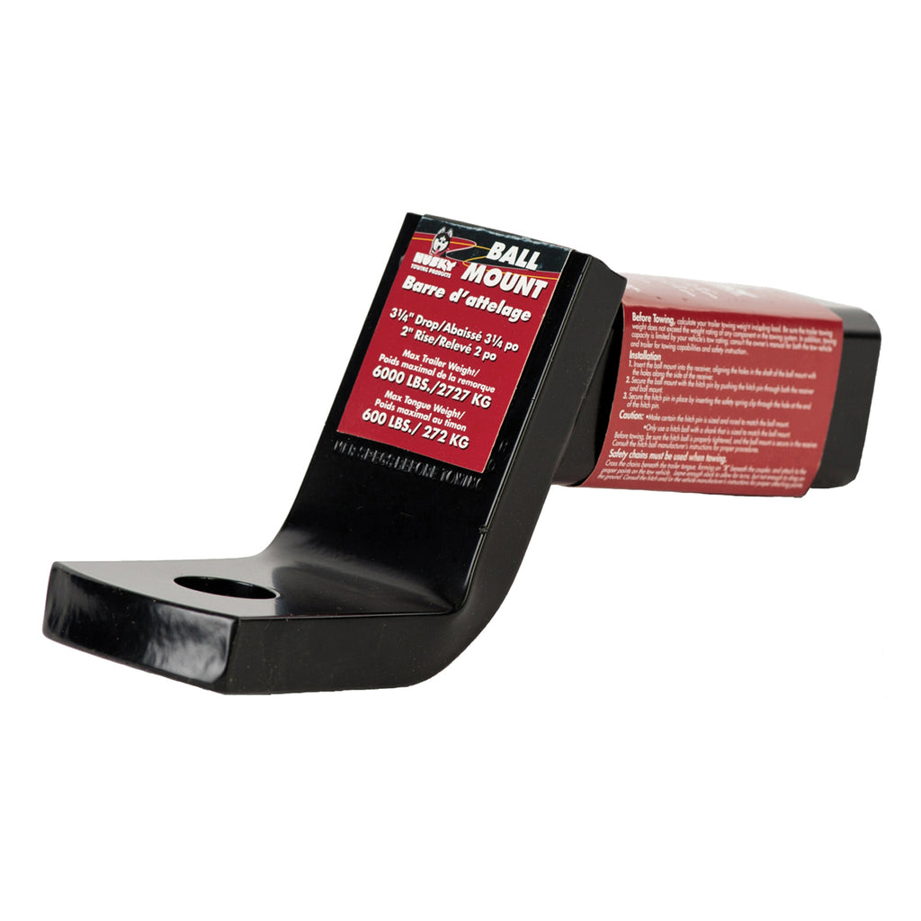 Husky Towing 31359 Fits 2" Recvr 6K Gross Wt 3-1/4" Drop/2" Rise 6-3/4" Shank Lgth W/O Ball Steel