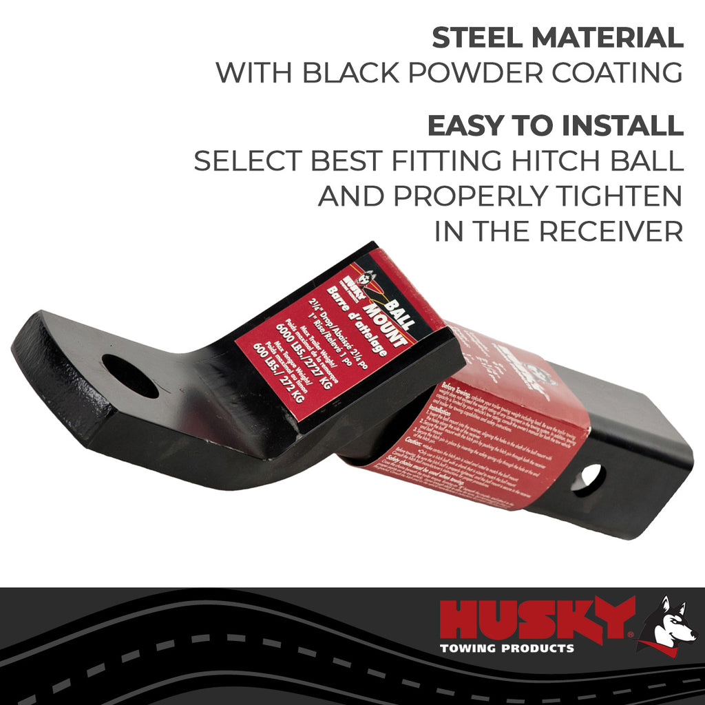 Husky Towing 31360 Fits 2" Recvr 6K Gross Wt 2-1/4" Drop/1" Rise 9" Shank Length W/O Ball Steel