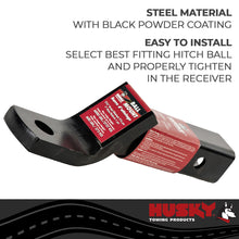 Load image into Gallery viewer, Husky Towing 31360 Fits 2" Recvr 6K Gross Wt 2-1/4" Drop/1" Rise 9" Shank Length W/O Ball Steel