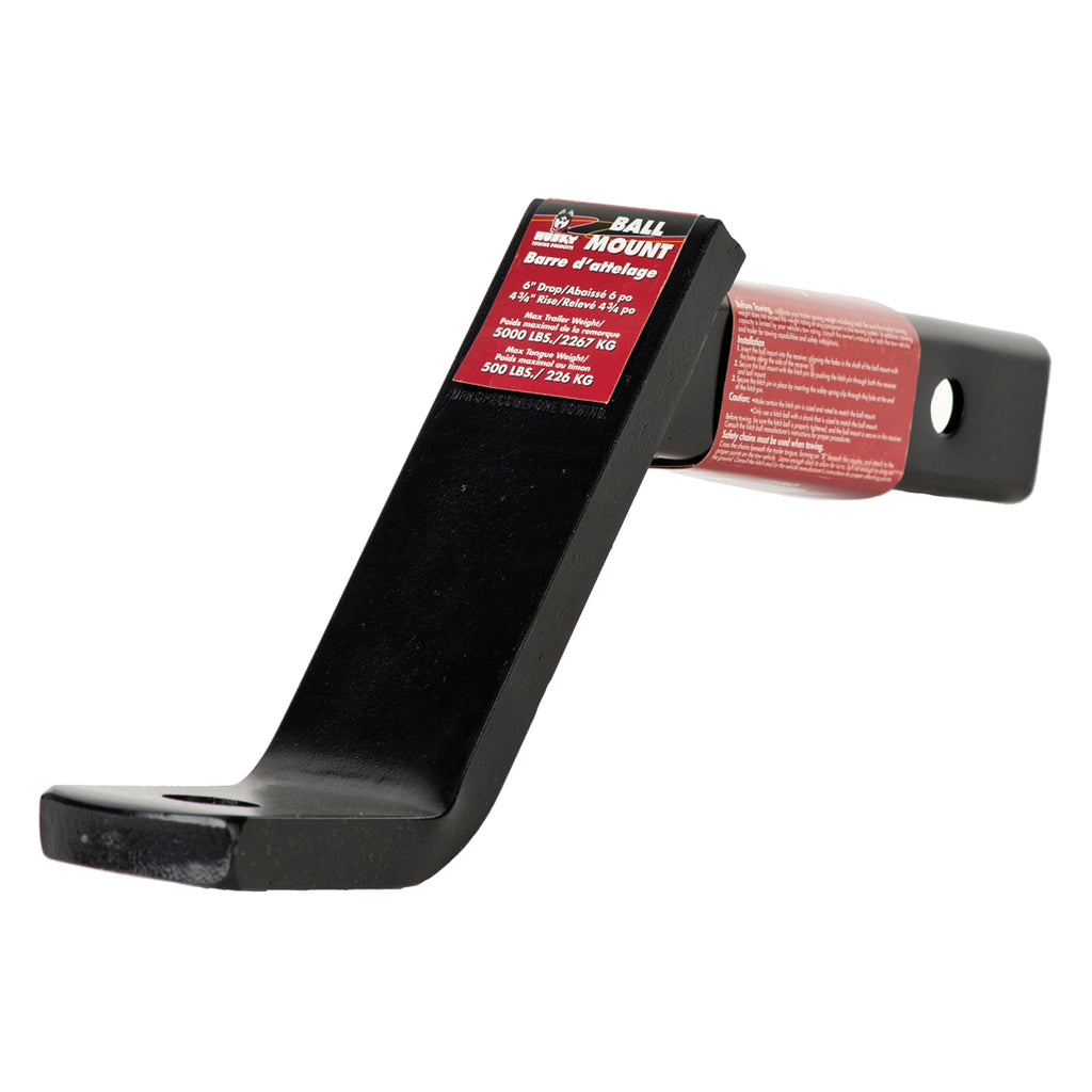 Husky Towing 31363 Fits 2" Recvr 5K Gross Wt 6" Drop/4-3/4" Rise 11-1/2" Shank Lgth W/O Ball Steel
