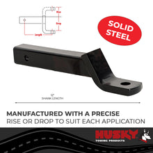 Load image into Gallery viewer, Husky Towing 31369 Fits 2" Recvr 6K Gross Wt 2-1/4" Drop/1" Rise 12" Shank Length 1" Ball Shank Dia