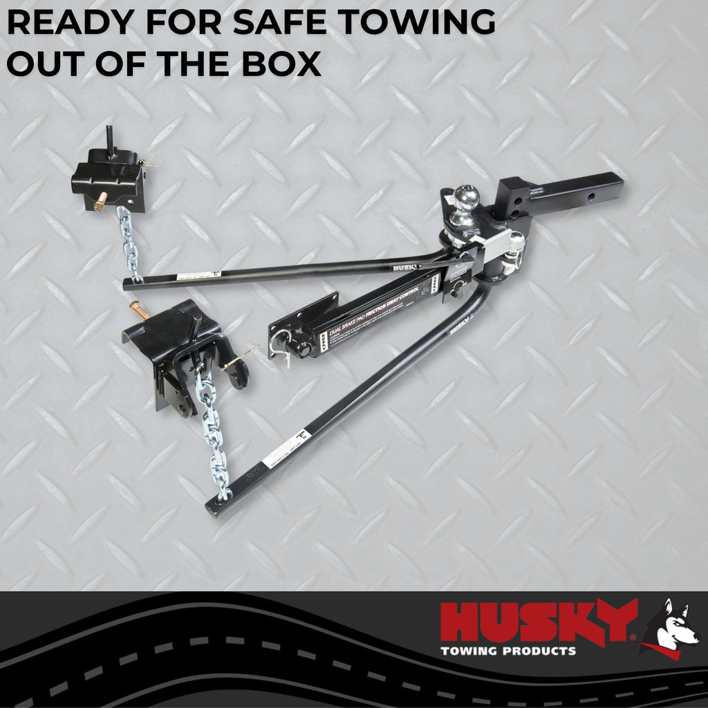 Husky Towing 31986 Round Bar 600 LB Tong Weight Inc 10" Shank With 2-5/16" Ball W/Sway Control Pack