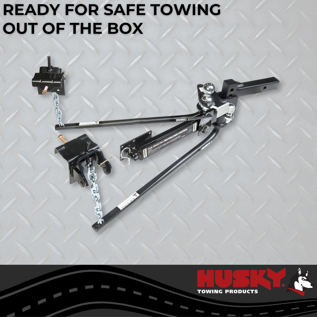 Husky Towing 31995 Round Bar 600 LB Tongue Weight Includes Shank With 2" Ball & Sway Control Pack