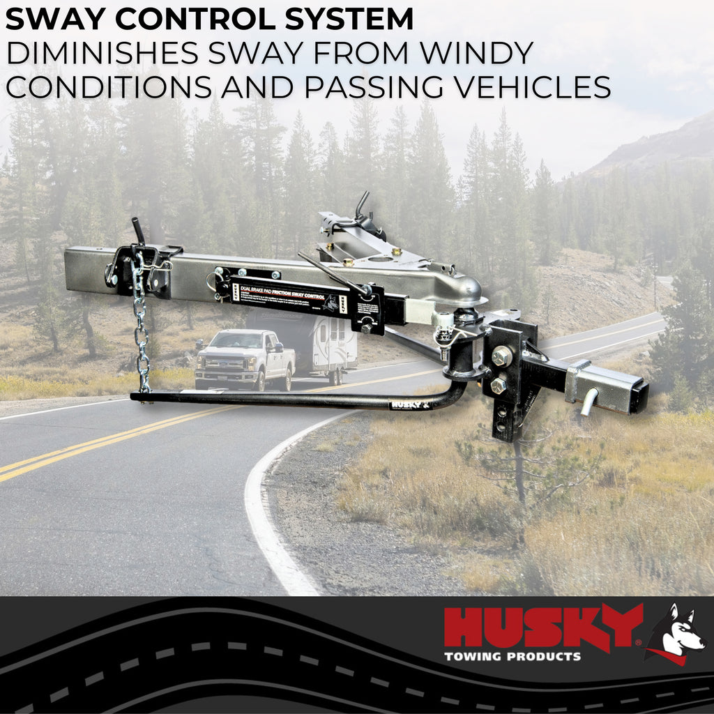 Husky Towing 31997 Round Bar 800 LB Tong Weight Inc 10" Shank With 2-5/16" Ball W/Sway Control Pack