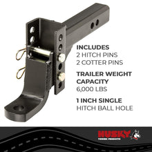 Load image into Gallery viewer, Husky Towing 33108 For 2" Recvr 6K Gross Wt Adjust Drop Or Rise Accepts 1" Shank W/O Ball Blk Steel
