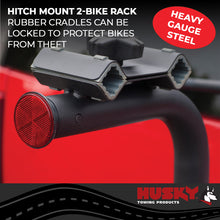 Load image into Gallery viewer, Husky Towing 81146 2" Receiver Mount Holds 2 Bikes Swing Away Frame Clamp Without Lock Non-Folding