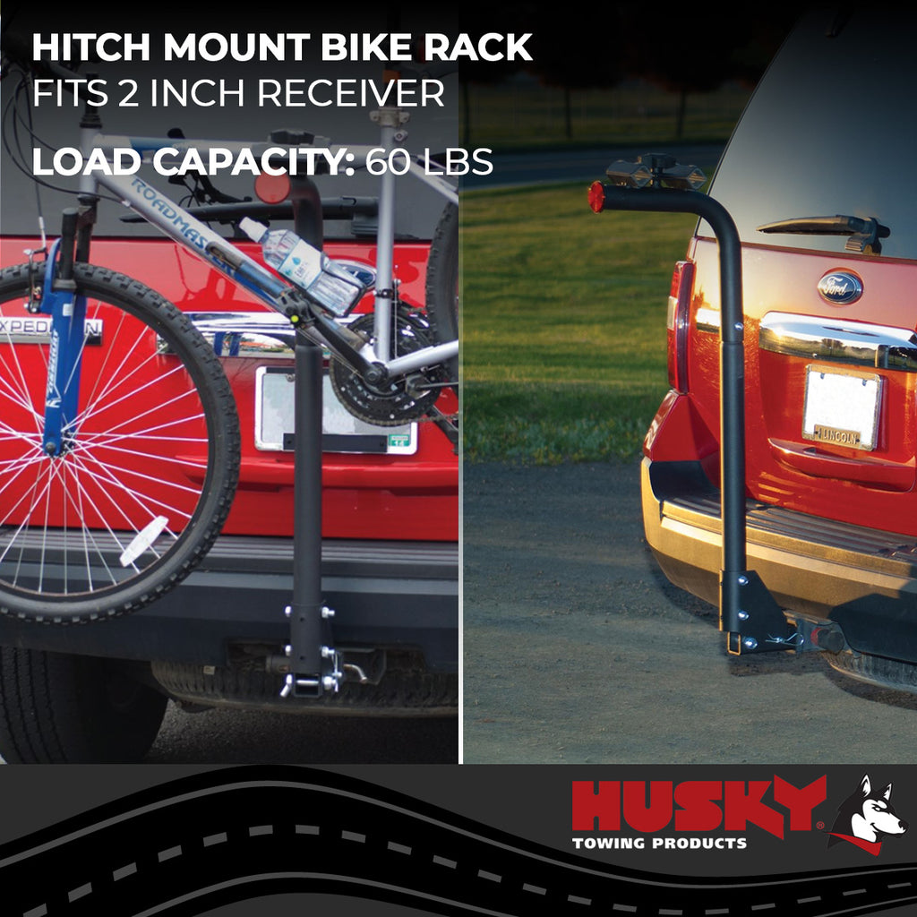 Husky Towing 81146 2" Receiver Mount Holds 2 Bikes Swing Away Frame Clamp Without Lock Non-Folding