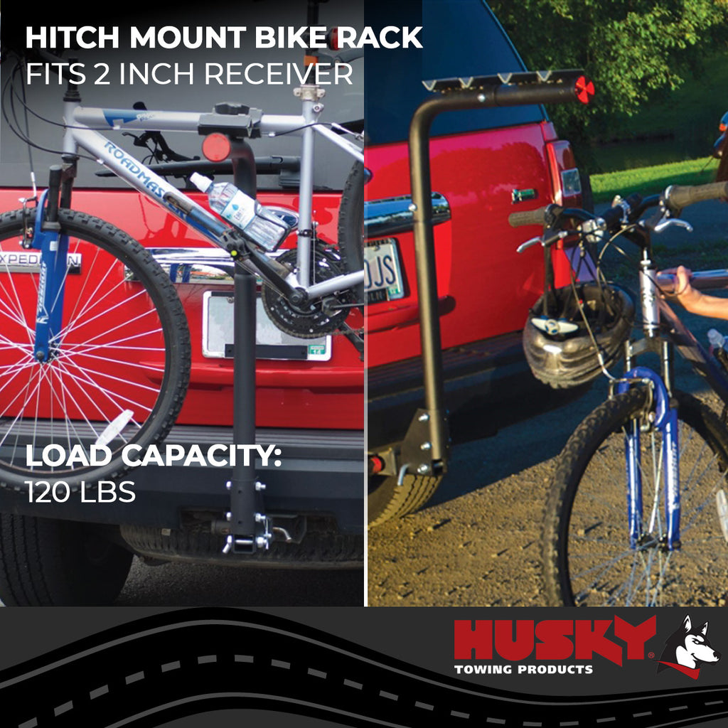 Husky Towing 81147 2" Receiver Mount Holds 4 Bikes Tiltable Frame Clamp Without Lock Non-Folding