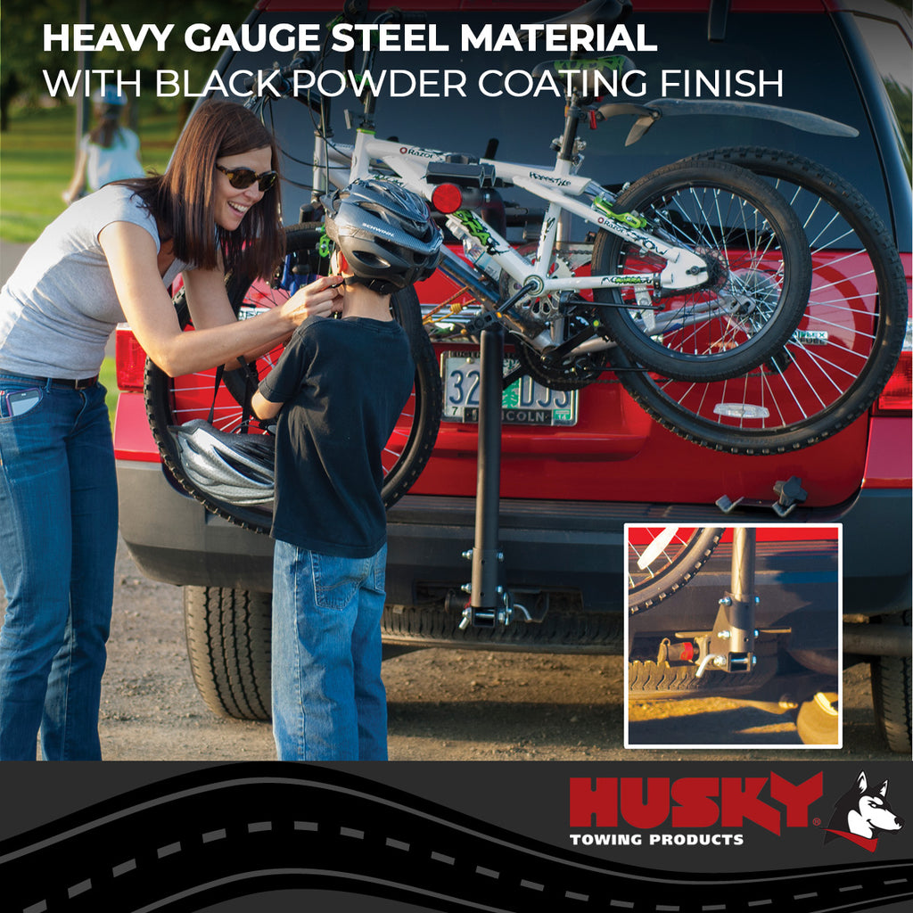 Husky Towing 81147 2" Receiver Mount Holds 4 Bikes Tiltable Frame Clamp Without Lock Non-Folding