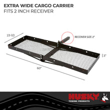 Load image into Gallery viewer, Husky Towing 81148 Mounts In 2" Receiver 500 LB Cap 60" x 23-1/2" x 3" Mesh Non-Folding