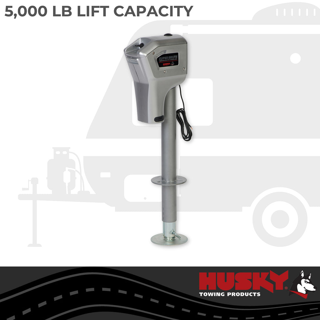 Husky Towing 82022 Elect 5K Cap 18" Travel with 6" Drop Down Leg 3 HO LEDS