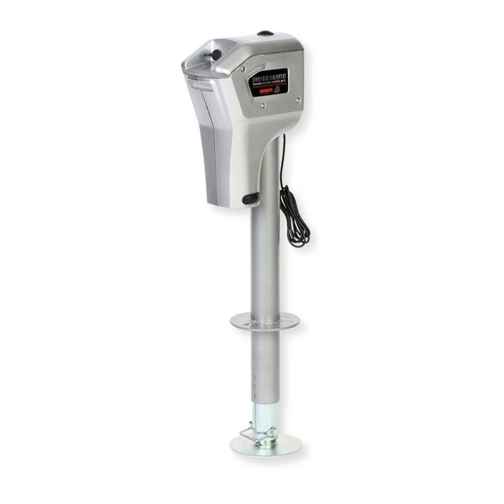 Husky Towing 82084 Elect 4K Cap 18" Travel With 6" Drop Down Leg 3 HO LEDS Without Remote Silver