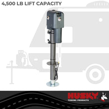 Load image into Gallery viewer, Husky Towing 87247 Elect 4500 LB Cap 18" Travel With 6" Drop Down Leg 3 St&amp; LEDS W/O Remote Slvr