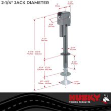 Load image into Gallery viewer, Husky Towing 87248 Elect 3000 LB Cap 18" Travel With 6" Drop Down Leg 3 St&amp; LEDS W/O Remote Slvr