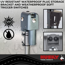 Load image into Gallery viewer, Husky Towing 87641 Elect 4500 LB Cap 18" Travel With 6" Drop Down Leg 3 St&amp; LEDS With Remote Slvr