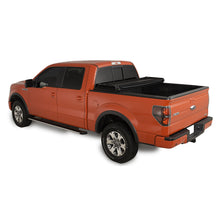 Load image into Gallery viewer, Hard-Tri-Fold-Lockable-WTailgate-Lock-Black-Vinyl-Over-Hard-Board-WAlum-Rails