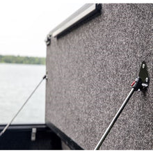 Load image into Gallery viewer, Hard-Tri-Fold-Non-Lockable-Black-Aluminum-With-Carpeted-Under-Panels