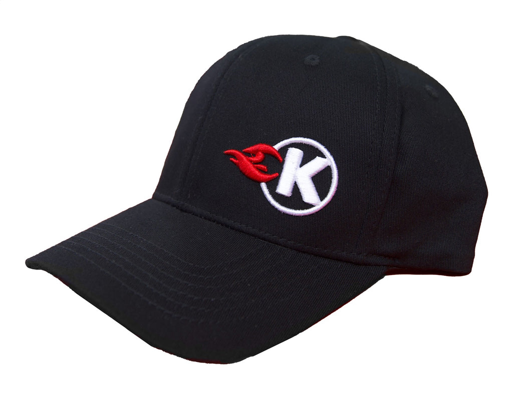 Kooks Custom Headers HT-100605-00 Kooks Black Flexfit K-Flame Logo Hat-Curved Brim-SM/MD