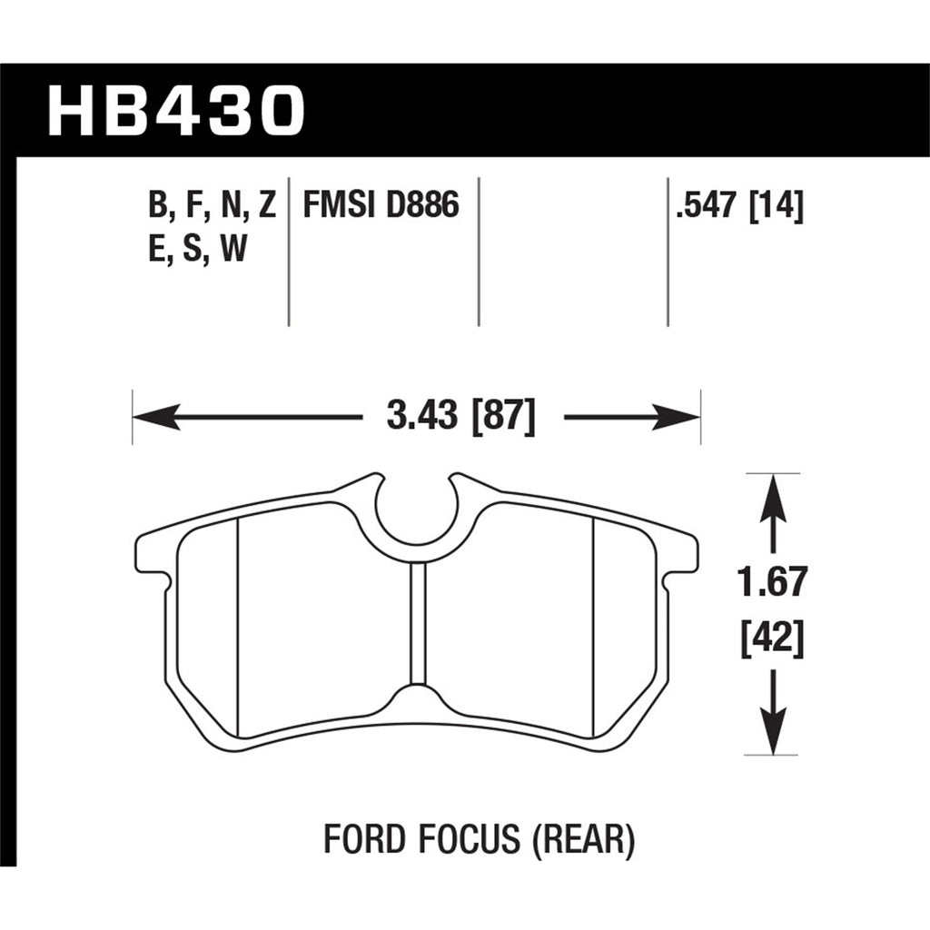 Hawk-00-07-Ford-Focus-Dtc30-Rear-Race-Brake-Pads