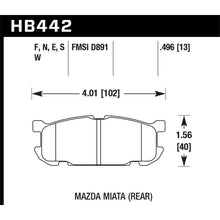 Load image into Gallery viewer, Hawk-01-03-Mazda-Miata-BaseLsSe-Sport-Suspension-Dtc-60-Rear-Race-Brake-Pads