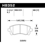 Hawk Performance HB352E.665 Blue 9012 Disc Brake Pad