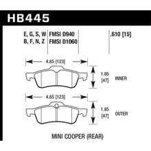 Load image into Gallery viewer, Hawk-02-06-Mini-Cooper--Cooper-S-Hps-Street-Rear-Brake-Pads