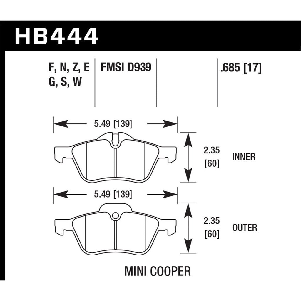 Hawk-02-08-Mini-Cooper-Dtc-30-Race-Front-Brake-Pads