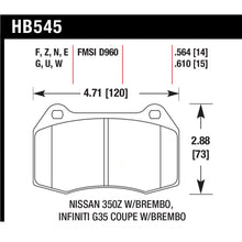 Load image into Gallery viewer, Hawk-03-04-Infiniti-G35--04-09-Nissan-350Z-W-Brembo-Brakes-Dtc-70-Race-Front-Brake-Pads