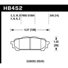 Load image into Gallery viewer, Hawk-03-05-Wrx-D1004-Hp-Street-Rear-Brake-Pads