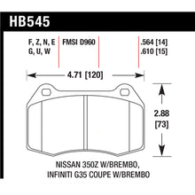 Load image into Gallery viewer, Hawk-03-07-G35350Z-W-Brembo-Hp-Street-Front-Brake-Pads