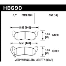Load image into Gallery viewer, Hawk-03-07-Jeep-Liberty-(Kj)--03-06-Jeep-Wrangler-(W-Rear-Disc-Brakes)-Lts-Street-Rear-Brake-Pads