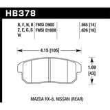 Hawk Performance HB378E.565 Blue 9012 Disc Brake Pad