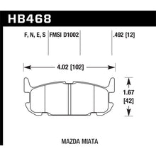 Load image into Gallery viewer, Hawk-04-05-Mazda-Miata-Hps-5.0-Street-Rear-Brake-Pads