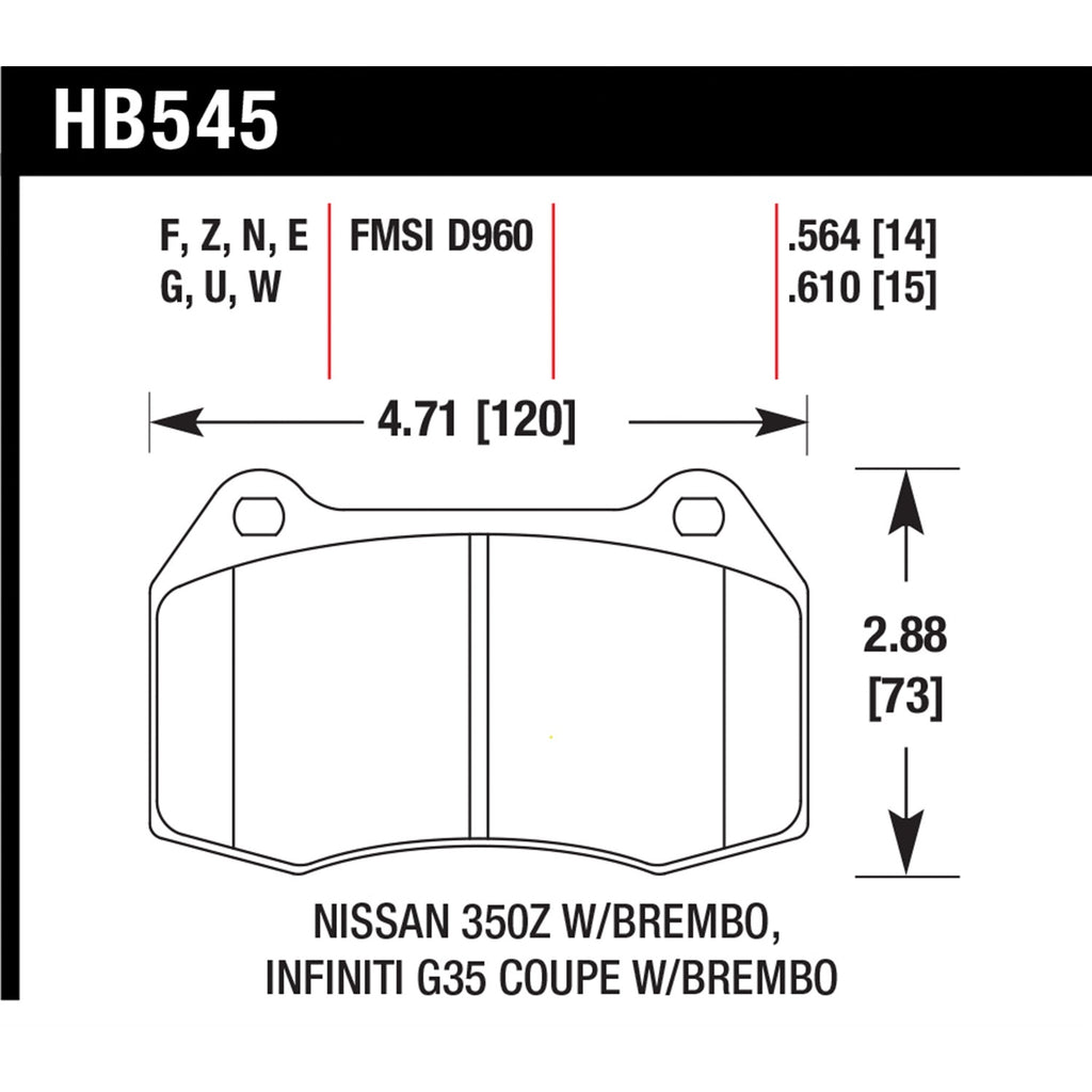 Hawk-04-09-Infiniti-G35-3.5L-Base-Brembo-Brakes-Oe-Incl.Pin-Clips-Shims-Front-Er-1-Brake-Pads