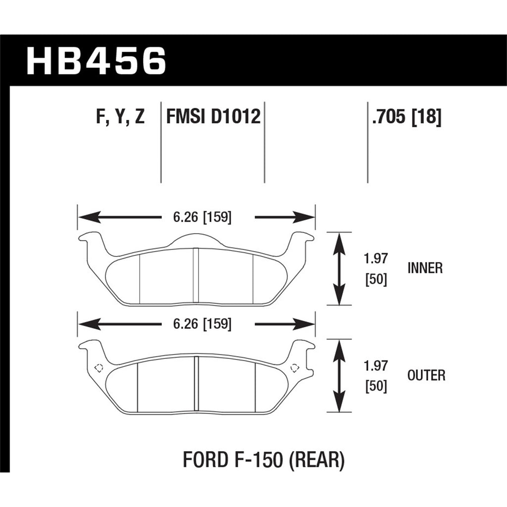 Hawk-04-11-Ford-F-150--06-08-Lincoln-Mark-Lt-Rear-Hps-Street-Brake-Pads