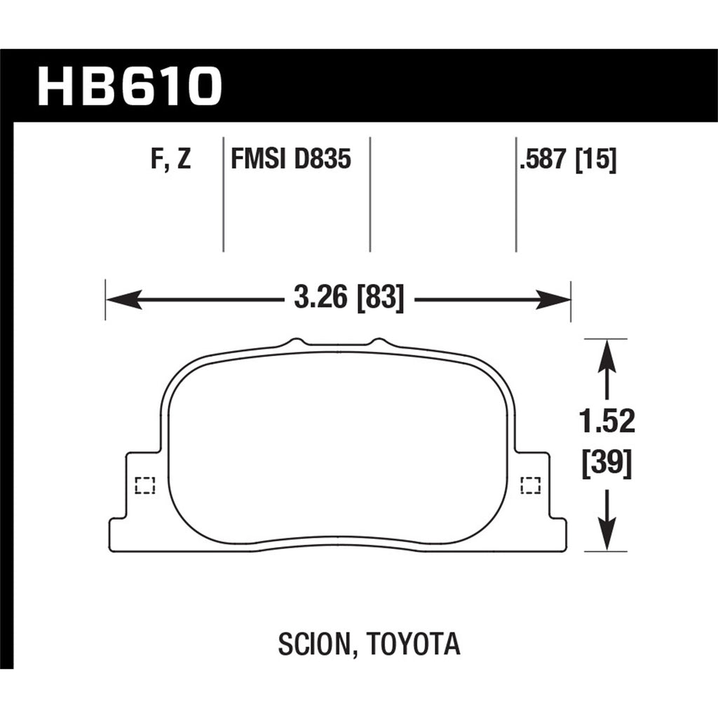 Hawk-05-09-Scion-Tc--00-01-Lexus-Es300-Hps-Street-Rear-Brake-Pads