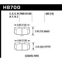 Load image into Gallery viewer, Hawk-06-07-Subaru-Wrx-Blue-9012-Front-Race-Pads