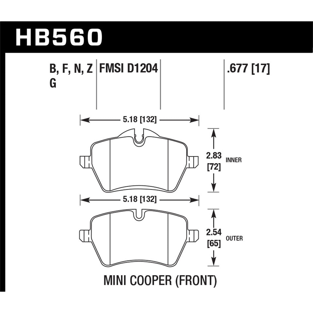 Hawk-06-15-Mini-Cooper-Dtc-60-Race-Front-Brake-Pads