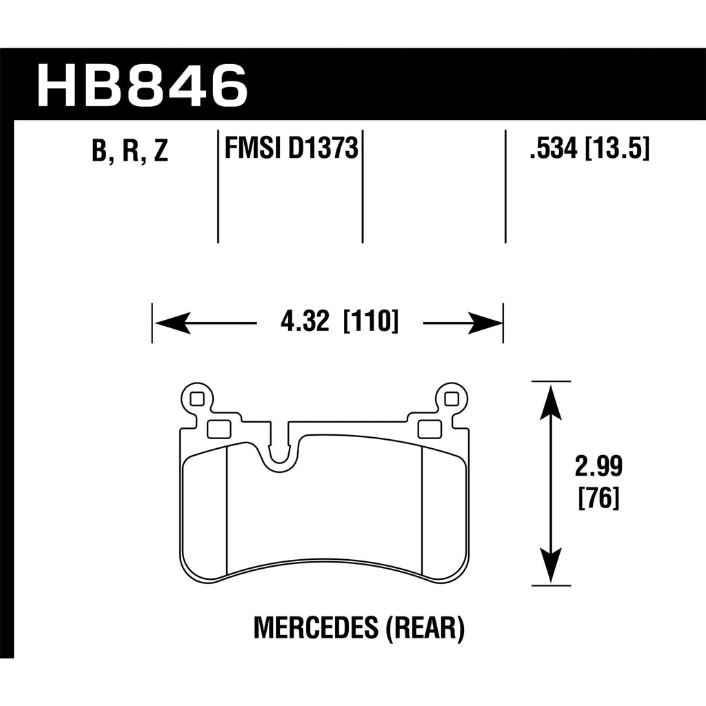Hawk-08-13-Mercedes-C-Class-Hps-5.0-Rear-Brake-Pads